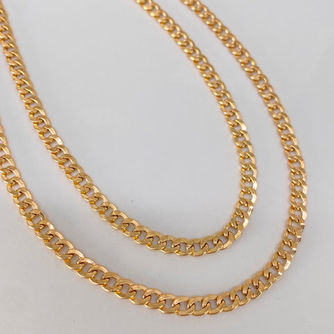 Cadena ● Cubana Oro amarillo 18k 9,2 Gr / 4,2 mm / 72 Cm *