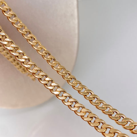 Cadena ● Cubana Oro amarillo 18k +1 / 6,8 Gr / 5,2 mm / 60 Cm *