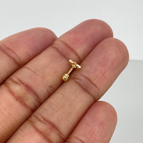 Piercing Estrella De David / Oro Amarillo 18k (Joya) / 6mm / 0,4gr / 1cm / (Oreja) †