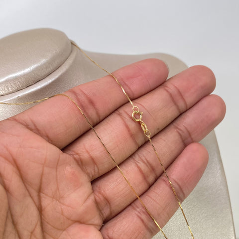 Set Cadena Veneciana + Dije Esmeralda Oro amarillo 18k 1,2 Gr / 0,5 mm / 50 Cm †