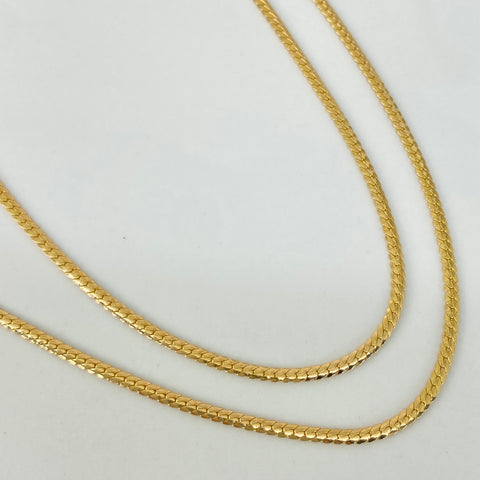 Cadena ● Serpiente Oro amarillo 18k +3 / 2,85 Gr / 2 mm / 50 Cm *