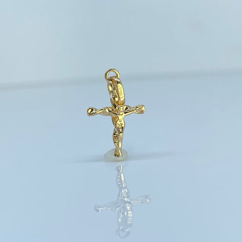 Dije Cruz Cristo Entorchado Oro amarillo 18k 0,75 Gr / 2,2 Cm