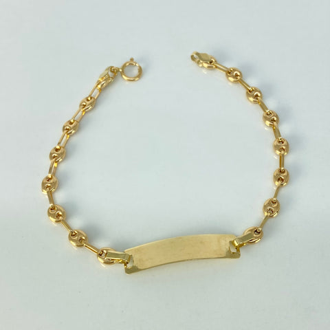 Pulso bebé Placa Rectangular GC Oro amarillo 1,92 Gr / 3,3 mm / 13,8 Cm