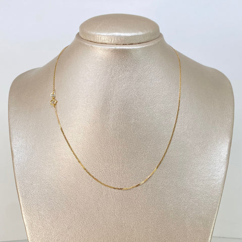 Cadena ● Escalera Plana Oro amarillo 18k 1,1 Gr / 1 mm / 40 Cm *