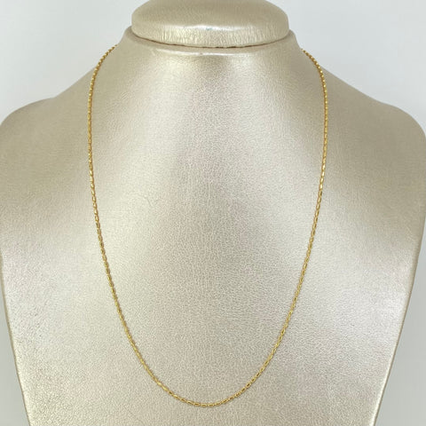Cadena Mini Barril Oro amarillo 18k +3 / 3,46 Gr / 1,1 mm / 45 Cm †