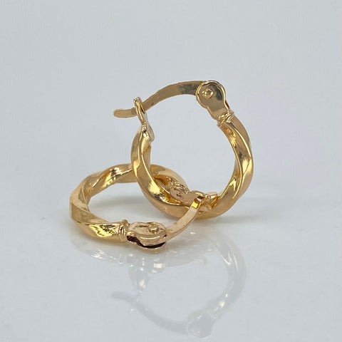 Candongas Melcochas Oro amarillo 18k 0,92 Gr / 1,5 Cm  *