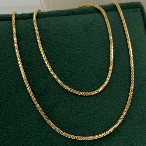 Cadena ● Franco Redonda Oro amarillo 18k +3 / 5,08 Gr / 1,3 mm / 45 Cm *