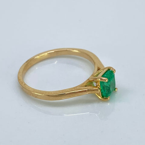Anillo Solitario Cuadro 75 Pts De Esmeralda Oro amarillo 18k / Talla 7 / 2,80 Gr †