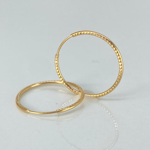 Candongas Imperdibles Diamantadas Oro amarillo 18k 0,8 Gr / 2 Cm *