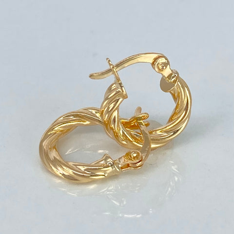 Candongas Entorchadas Oro amarillo 1,13 Gr / 1,5 Cm *