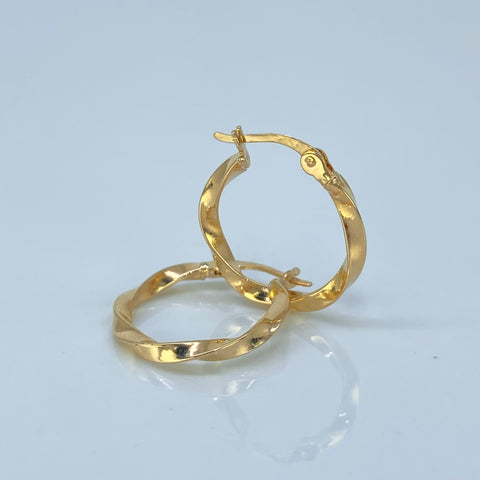 Candongas Melcochas Oro amarillo 18k 1,5 Gr / 2,2 Cm †