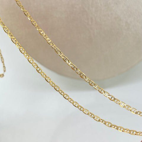 Cadena ● Escalera Plana Oro amarillo 18k 2,31 Gr / 2 mm / 40 Cm