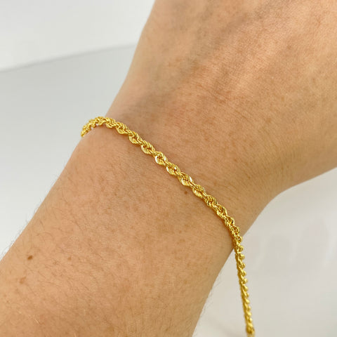 Pulso ● Lazo Oro amarillo 18k +1 / 1,86 Gr / 2,7 mm / 19 Cm †