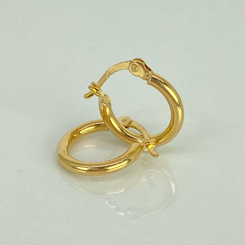 Candongas Lisas Oro amarillo 18k 1,35 Gr / 1,8 Cm  *