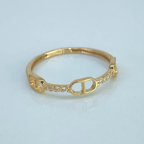 Anillo GC Circones Blancos Oro amarillo 18k / Talla 5 1/2 / 0,92 Gr