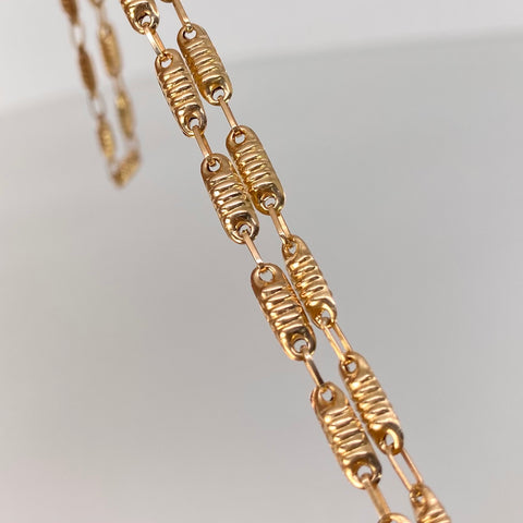 Cadena Rustica Eslabones Diamantados Oro amarillo 6,05 Gr / 3 mm / 60 Cm *