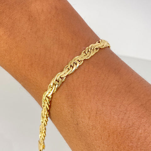 Pulso ● Serpiente 3x1 Oro amarillo 18k +1 / 5,73 Gr / 5,8 mm / 19,6 Cm †