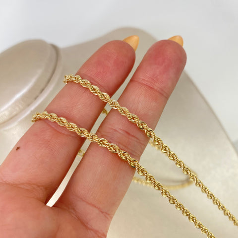 Cadena ● Lazo Oro amarillo 18k +1 / 4,15 Gr / 3 mm / 60 Cm *