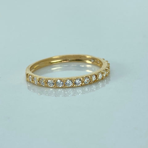Anillo Churumbela Circones Blancos Oro amarillo 18k / Talla 7 1/2 / 1,65 Gr †