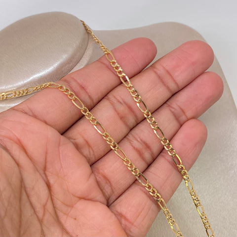 Cadena ● Tres Por Uno 3x1 Oro amarillo 18k 3,85 Gr / 3,4 mm / 52 Cm †