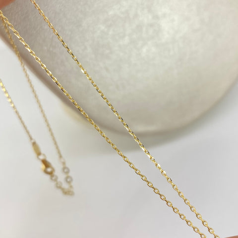 Cadena ● Aro Seguido Dije Corazon Oro amarillo 18k +3 / 3,23 Gr / 1 mm / 45 Cm †