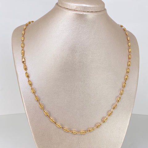 Cadena Rustico Eslabones Diamantados Oro amarillo 8,50 Gr / 4,1 mm / 60 Cm †