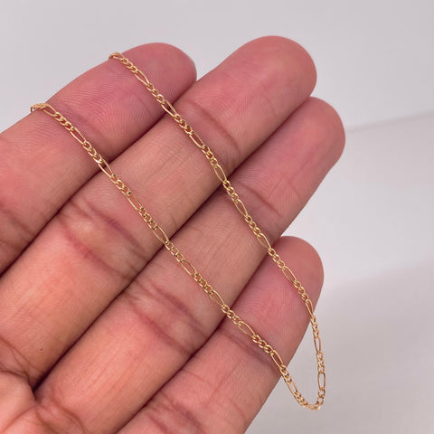Tobillera ● Tres Por Uno 3x1 Oro amarillo 18k +1 / 0,6 Gr / 1,3 mm / 24,8 Cm *