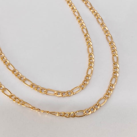 Cadena ● Tres Por Uno 3x1 Oro amarillo 18k 1,95 Gr / 2,5 mm / 45 Cm *