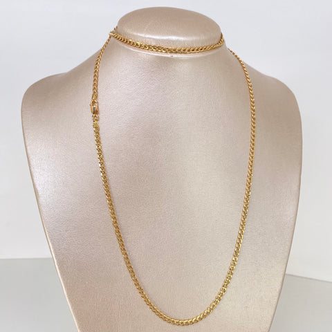 Cadena ● Cubana Oro amarillo 18k 5,66 Gr / 3 mm / 72 Cm *