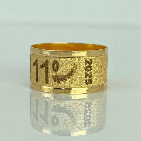 Anillo Argolla Diamantada PROM 11° Oro amarillo 18k / Talla 8 / 2,7 Gr *