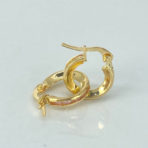 Candongas Circones Rosas Oro amarillo 18k 1,26 Gr / 1,2 Cm *