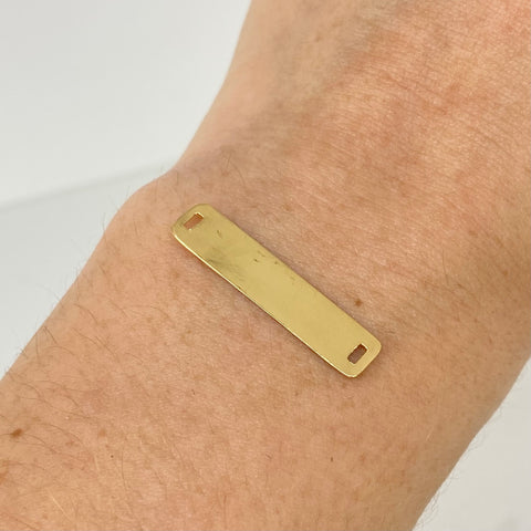 Herraje Placa Rectangular Oro amarillo 18k 0,62 Gr / 2,8 Cm †