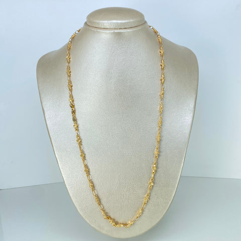 Cadena Rustico Eslabones Trebol Oro amarillo 10,26 Gr / 5 mm / 60 Cm *