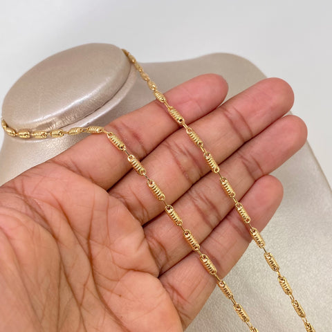 Cadena Rustica Eslabones Diamantados Oro amarillo 6,91 Gr / 3,5 mm / 60 Cm