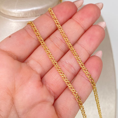 Cadena ● Cubana Doble Oro amarillo 18k 4,25 Gr / 2,8 mm / 60 Cm *
