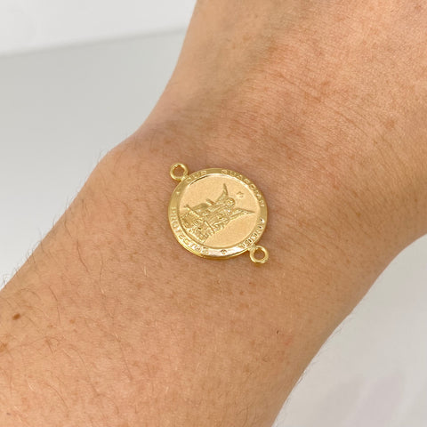 Herraje Angel De La Guarda Oro amarillo 18k 1,25 Gr / 2,3 Cm  *
