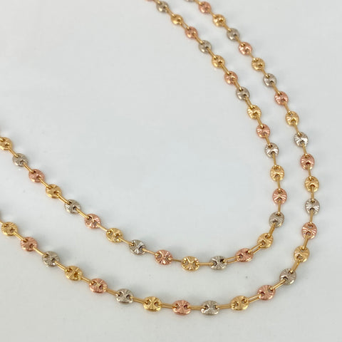 Cadena GC Diamantado Tres oros 18k 7,53 Gr / 3,3 mm / 60 Cm †