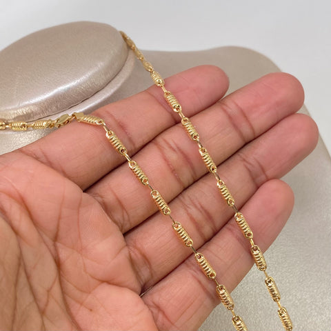 Cadena Rustica Eslabones Diamantados Oro amarillo 5,82 Gr / 3,5 mm / 50 Cm *
