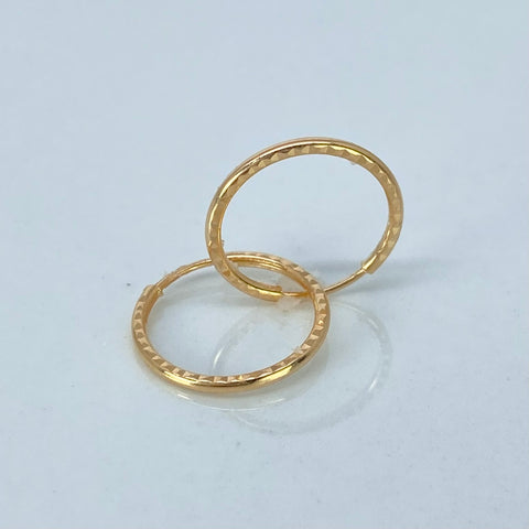 Candongas Imperdibles Diamantadas Oro amarillo 0,65 Gr / 1,3 Cm