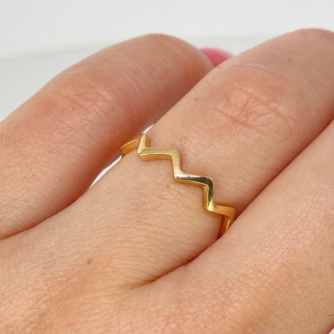 Anillo Ziz Zac Oro amarillo 18k / Talla 6 / 1,30 Gr †
