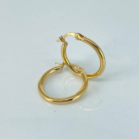 Candongas Redondas Lisas Oro amarillo 1,39 Gr / 2,1 Cm