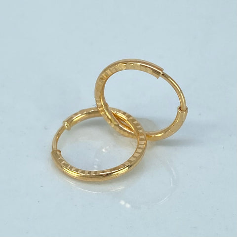 Candongas Imperdibles Diamantadas Oro amarillo 0,52 Gr / 1,3 Cm