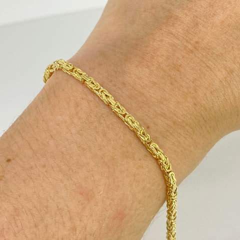 Pulso ● Punto Peruano Oro amarillo 18k +3 / 5,25 Gr / 2,5 mm / 19,5 Cm †