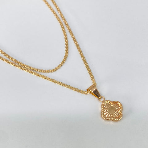 Set Cadena ● China+ Dije Trebol Oro amarillo 18k 3,1 Gr / 1,7 mm / 50 Cm †