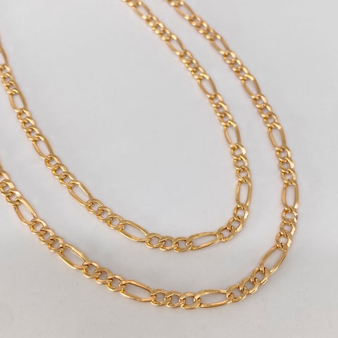 Cadena ● Tres Por Uno 3x1 Oro amarillo 18k 4,46 Gr / 3,3 mm / 60 Cm *