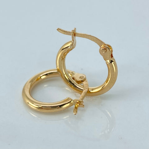 Candongas Redondas Oro amarillo 18k 1,26 Gr / 1,6 Cm *