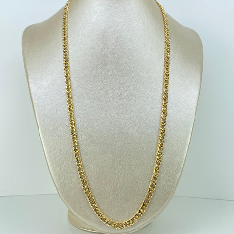 Cadena ● Cubana Doble Oro amarillo 18k 8,17 Gr / 4,7 mm / 60 Cm *