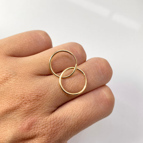 Candongas Imperdibles Lisas Oro amarillo 18k 0,80 Gr / 1,5 Cm †