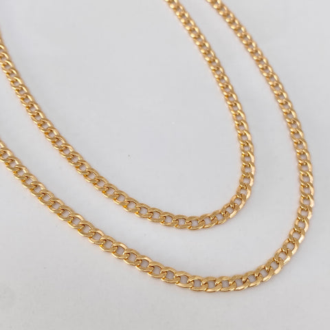 Cadena ● Cubana Oro amarillo 18k 5,66 Gr / 3 mm / 72 Cm *