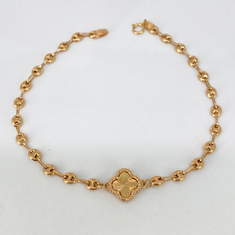Pulso Trebol Diamantado GC  Oro amarillo 18k 3,15 Gr / 3,3 mm / 20,5 Cm *